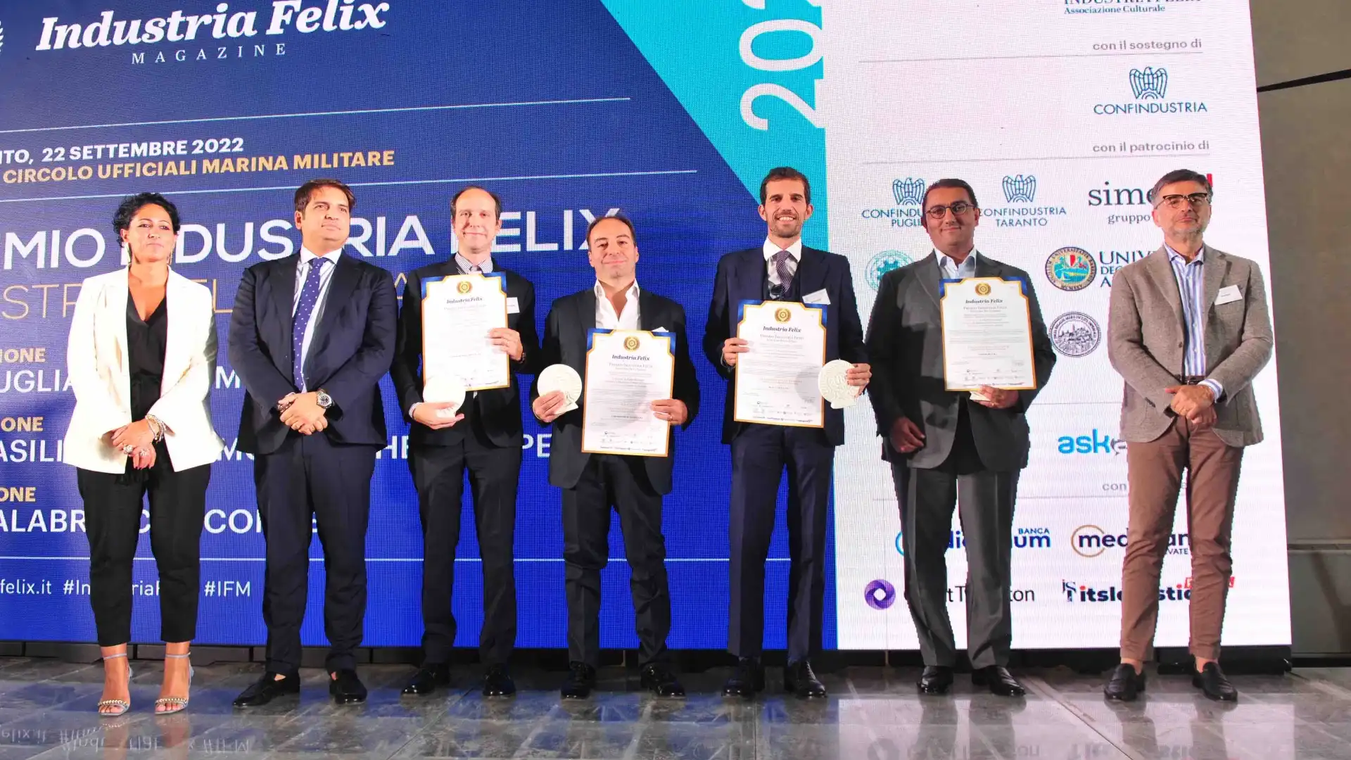 Industria Felix 2022, al 44°evento che si è svolto a Taranto premiate diverse aziende molisane. L’elenco completo.